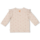 Feetje Overslagshirt rib AOP Taupe melange - Morning Sun
