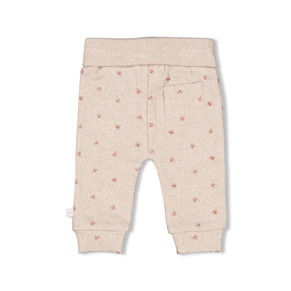 Feetje Broek rib AOP Taupe melange - Morning Sun