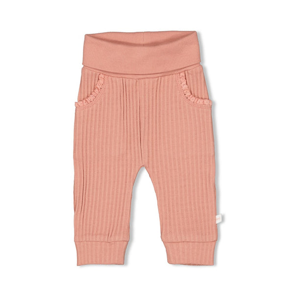 Feetje Broek ajour rib Roze - Morning Sun