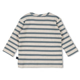 Feetje Longsleeve rib met streep  Petrol - Let's Go