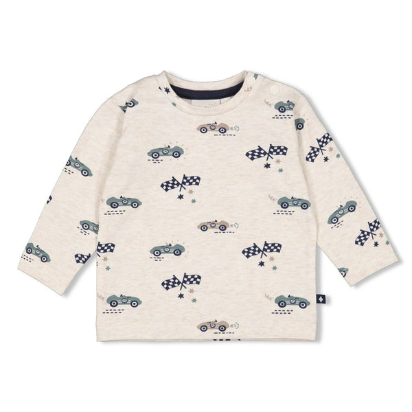 Feetje Longsleeve AOP  Offwhite melange - Let's Go