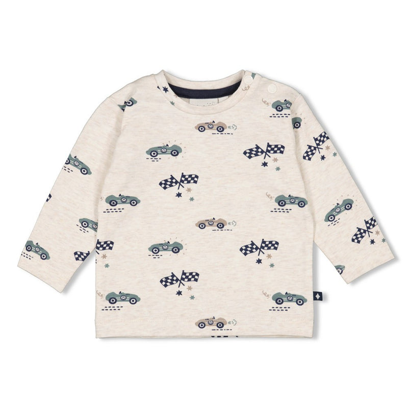 Feetje Longsleeve AOP  Offwhite melange - Let's Go
