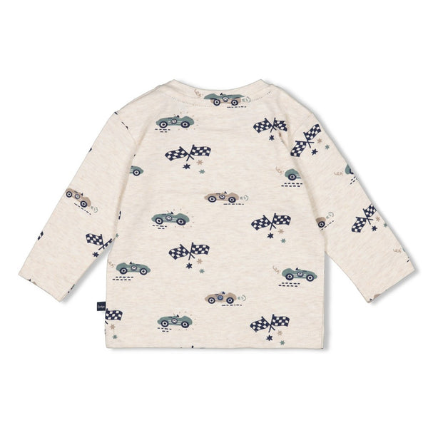 Feetje Longsleeve AOP  Offwhite melange - Let's Go