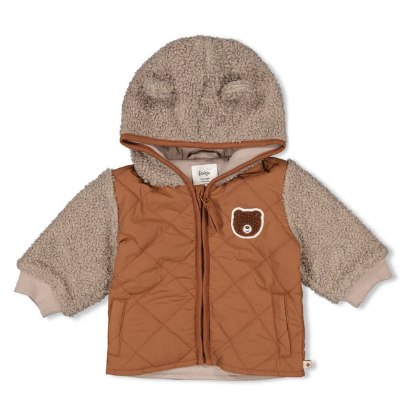 Feetje Bouclé jasje met capuchon Bruin - Wild World