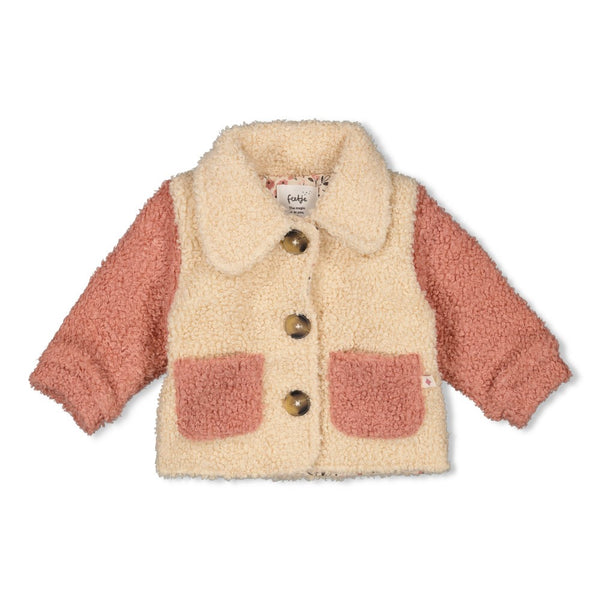 Feetje Bouclé jasje Offwhite - Woodland Bloom