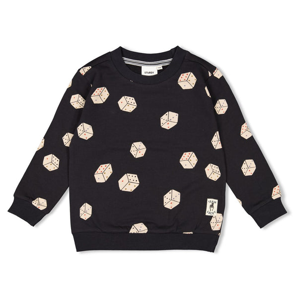 Sturdy Sweater AOP  Zwart - Couch Club