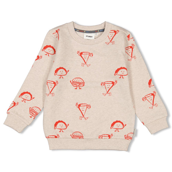 Sturdy Sweater AOP  Offwhite melange - Couch Club
