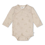 Feetje Wikkelromper AOP Taupe melange - The Cuddle Company