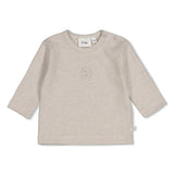 Feetje Longsleeve streep Bruin melange - The Cuddle Company