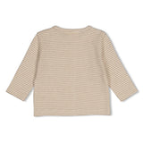 Feetje Longsleeve rib met streep Taupe - Over the Moon for You