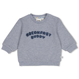 Feetje Sweater Blauw melange - Breakfast Buddy