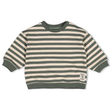 Feetje Sweater streep oversized Groen - Wiggle and Waddle