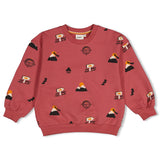 Sturdy Sweater AOP oversized Rood - Mountain top
