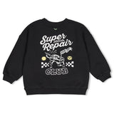 Sturdy Sweater met backprint oversized Antraciet - Fix It