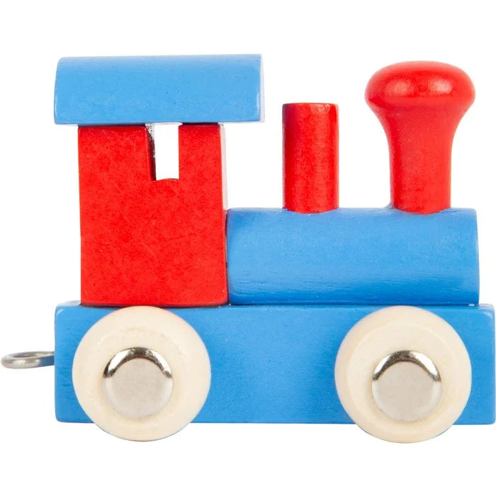 Small Foot lettertrein hout locomotief primair