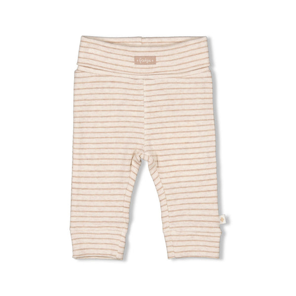 Feetje Broek rib met streep Taupe melange - The Magic is in You