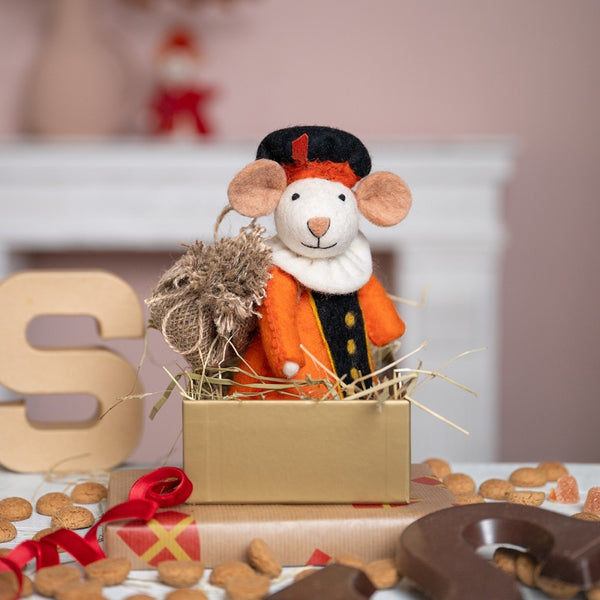 Sjaal met verhaal - Pietermuis oranje