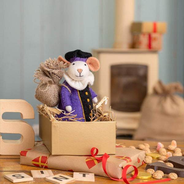 Sjaal met verhaal - Pietermuis paars