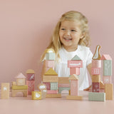 Little Dutch ton met bouwblokken roze