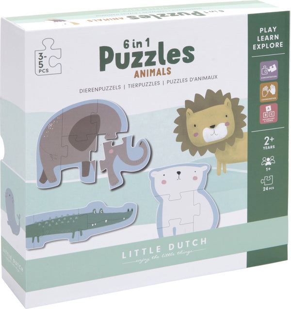 Little Dutch 6-in-1 puzzel Animals