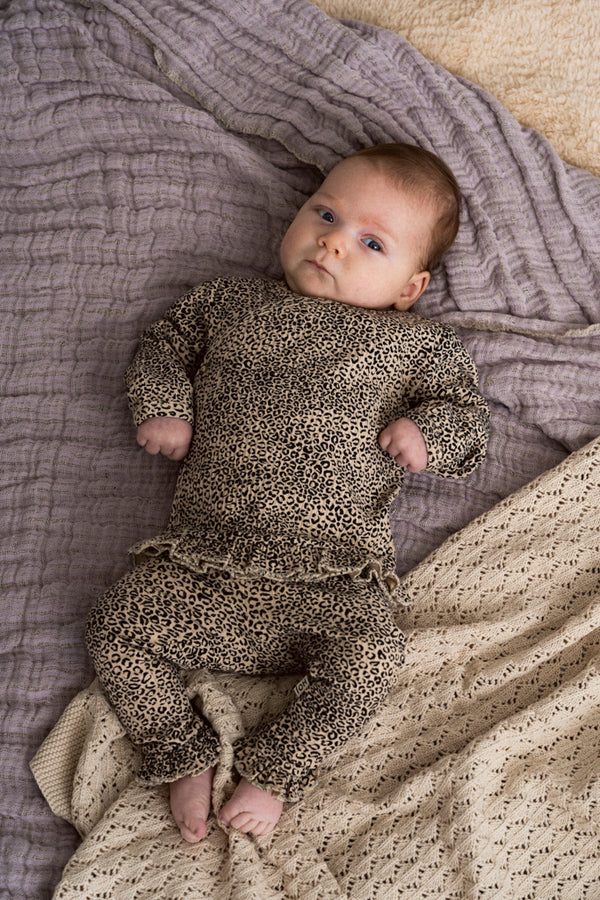 House of Jamie baby rib overslagshirt charcoal little leopard