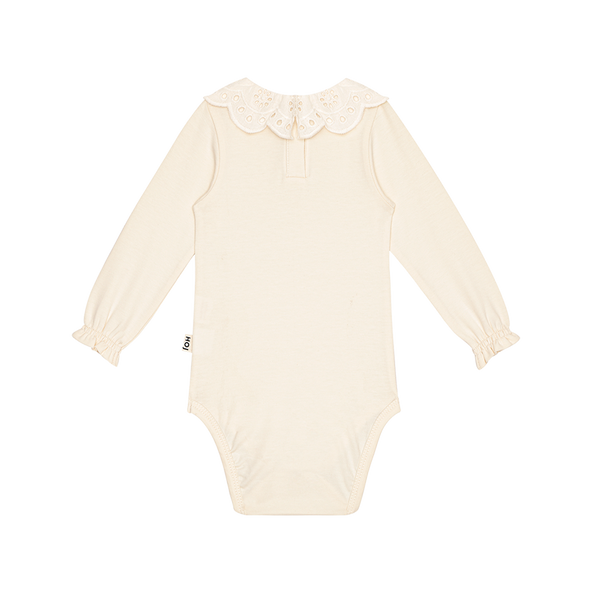 House of Jamie crochet collar romper cream