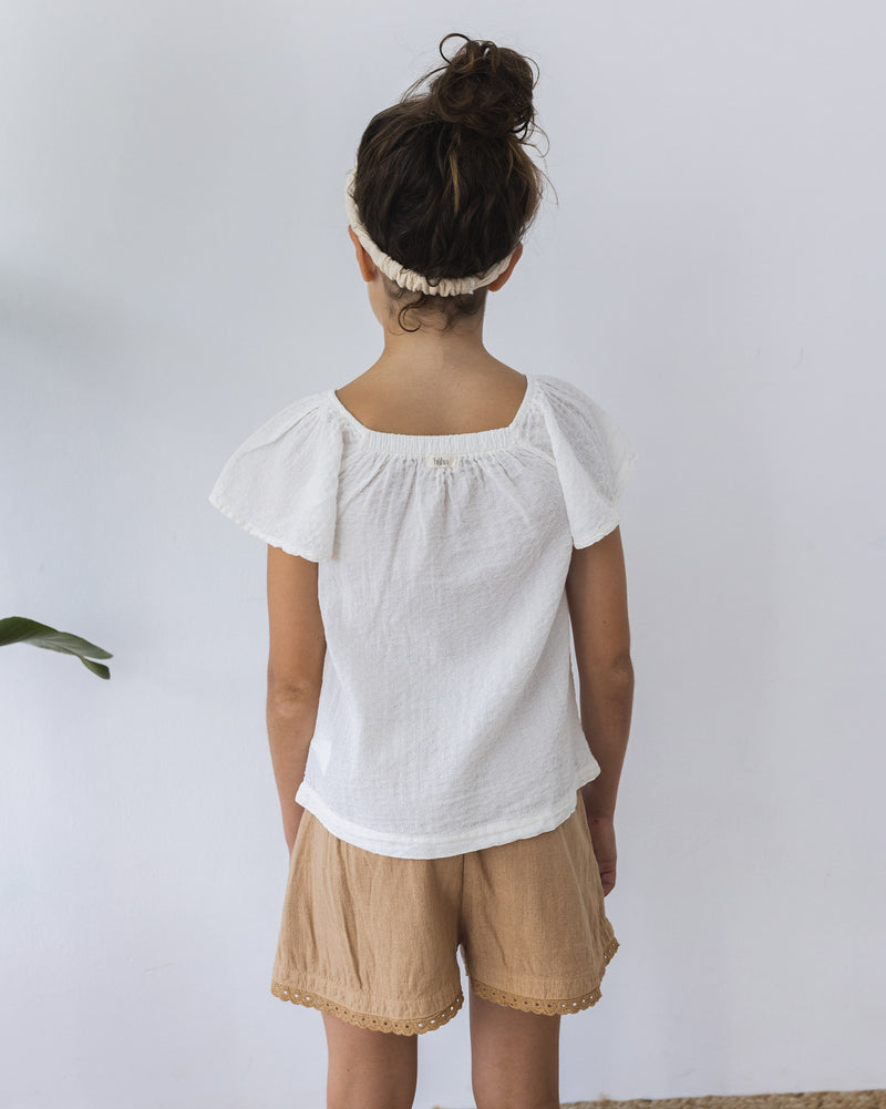 Búho jacquard blouse ecru
