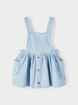 Lil' Atelier Mini jurk Daley light blue denim