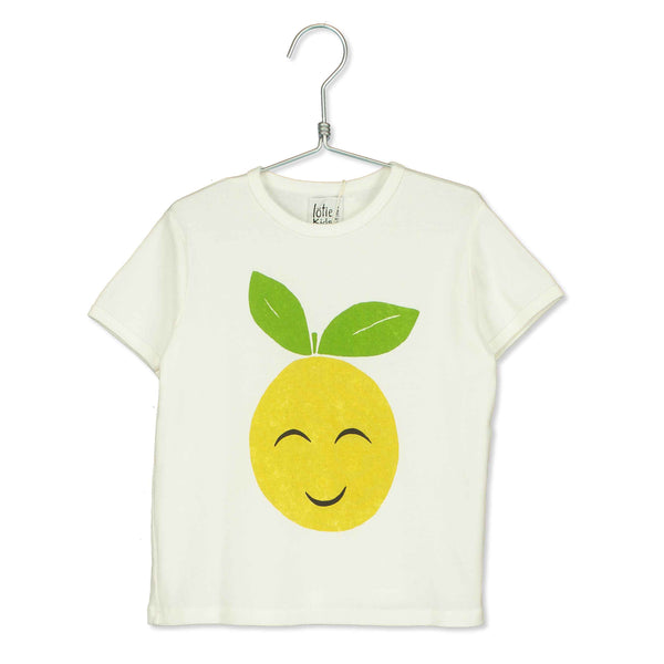 Lötiekids T-shirt smiley lemon offwhite